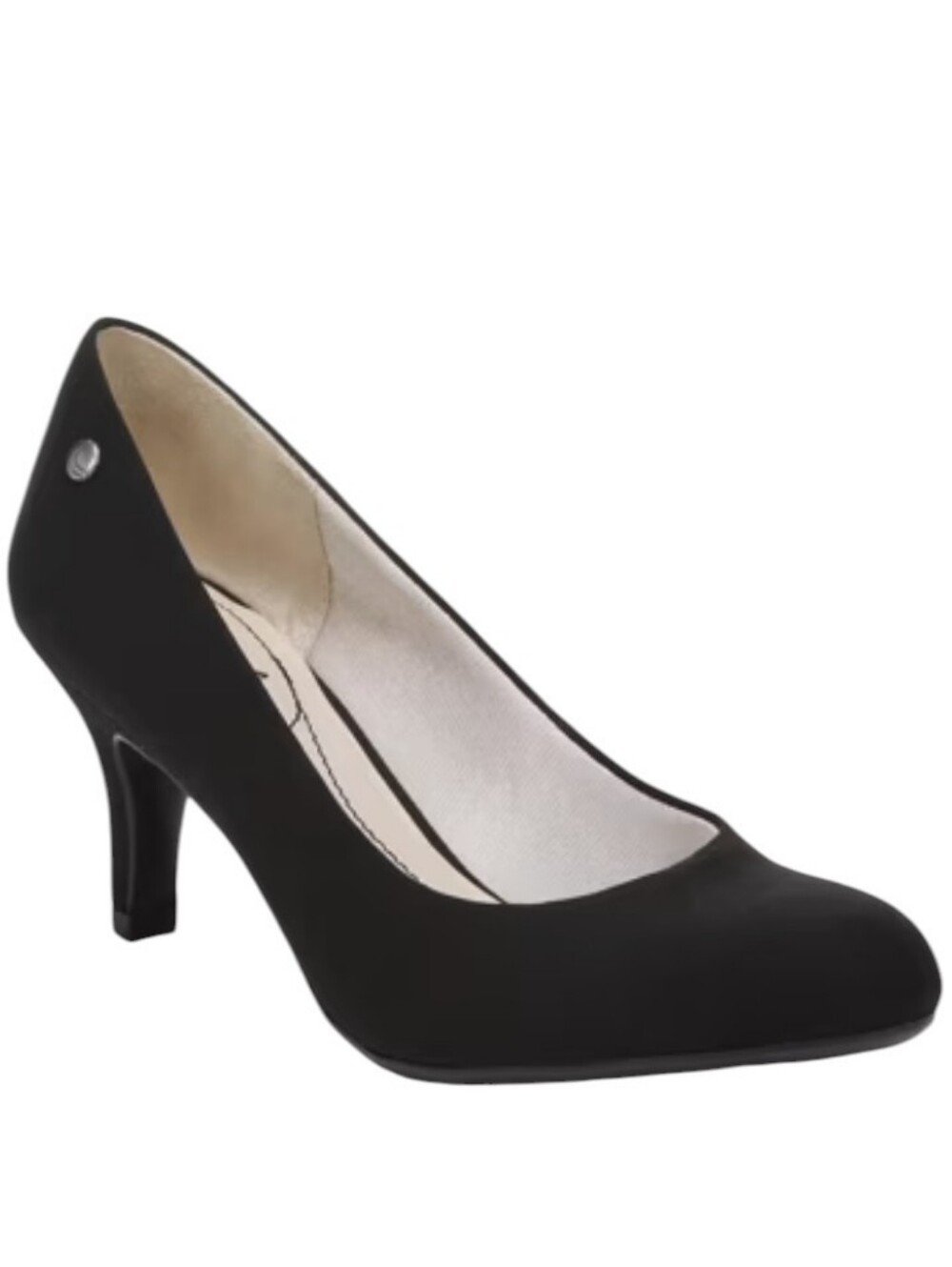 Life Stride Soft System Parigi Black Fabric Flex Round Toe Low Heel Pumps 5.5